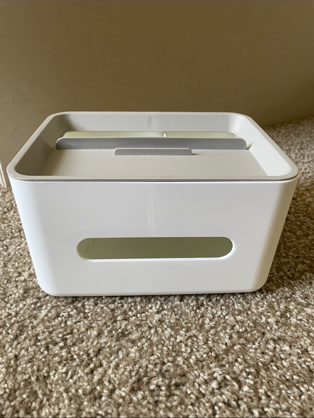 Minimal White Plastic Tissue Box Holder Organizer